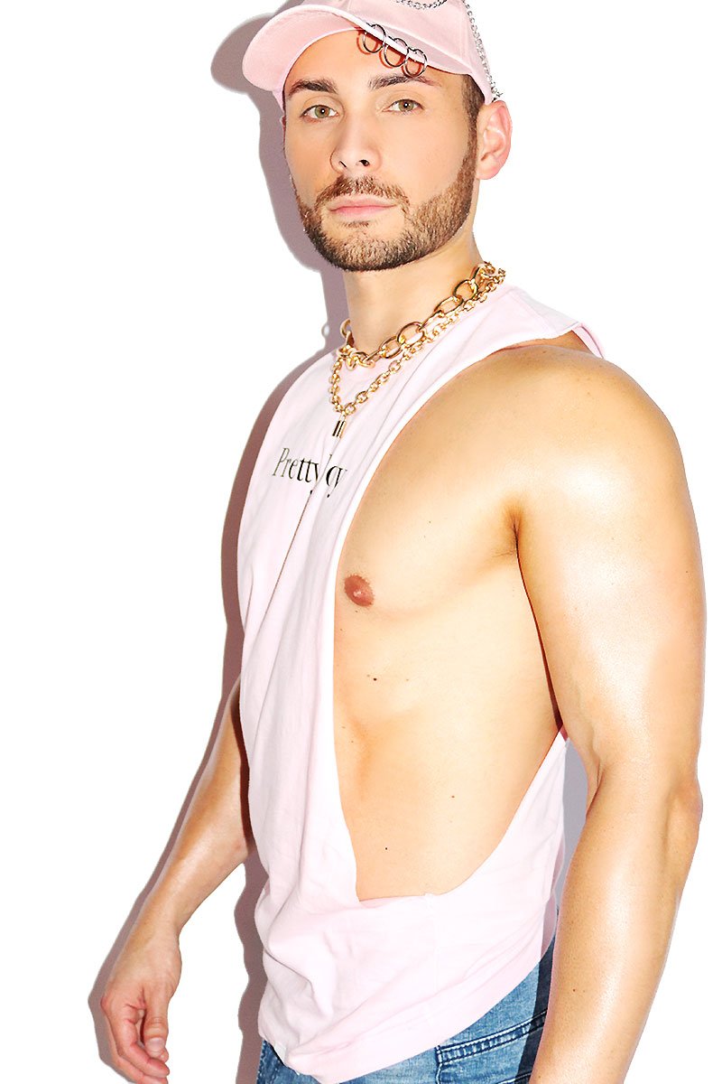 Pretty Boy Low Arm Shredder Tank-Pink