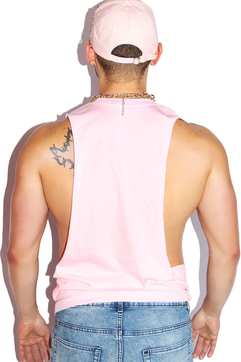 Pretty Boy Low Arm Shredder Tank-Pink