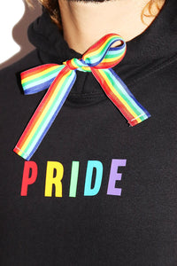 Pride String Long Sleeve Hoodie- Black