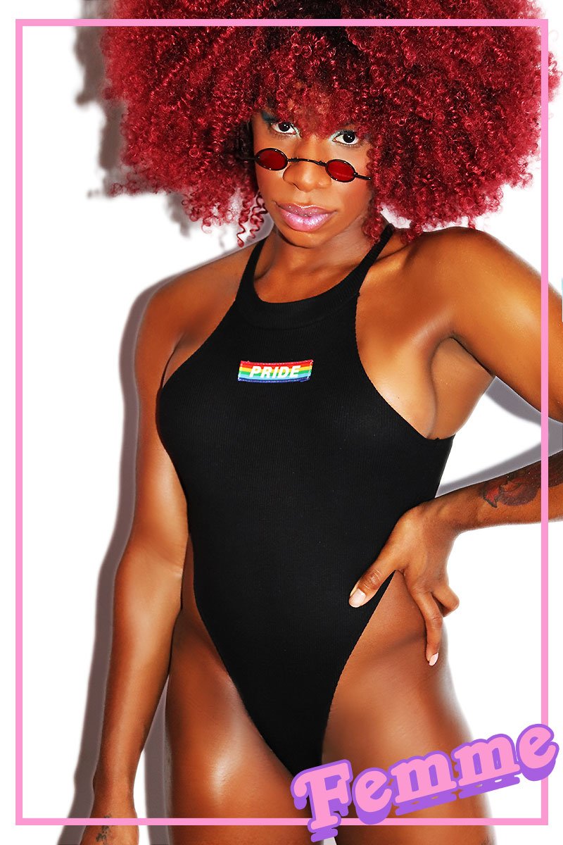 Pride High Cut Bodysuit- Black