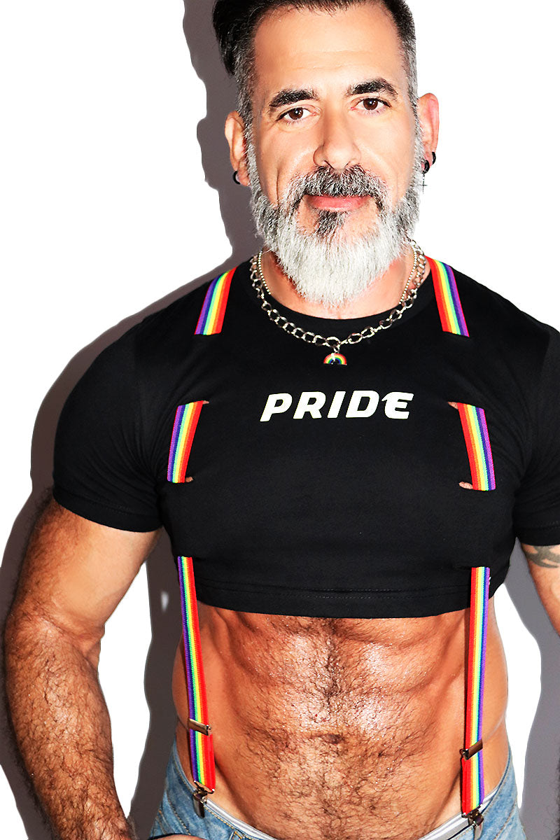 Pride Garter Extreme Crop Tee-Black Marek+Richard Pride Garter Extreme Crop Tee-Black Marek+Richard