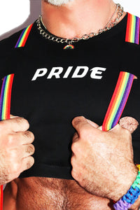 Pride Garter Extreme Crop Tee-Black