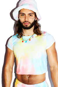 Cotton Kandi All Over Print Fitted Crop Tee-  Multi