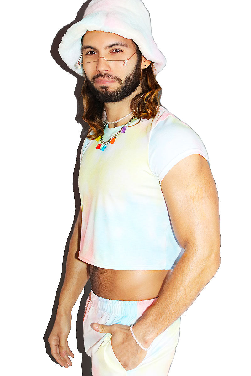 Cotton Kandi All Over Print Fitted Crop Tee-  Multi