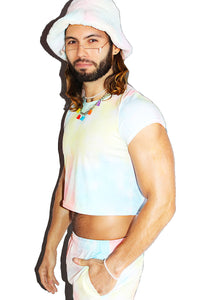 Cotton Kandi All Over Print Fitted Crop Tee-  Multi