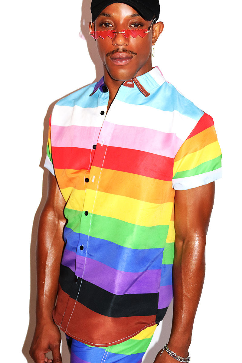 Inclusive Pride Shot Sleeve Shirt- Multi