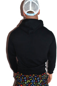 Newest Pride Flag Long Sleeve Hoodie- Black