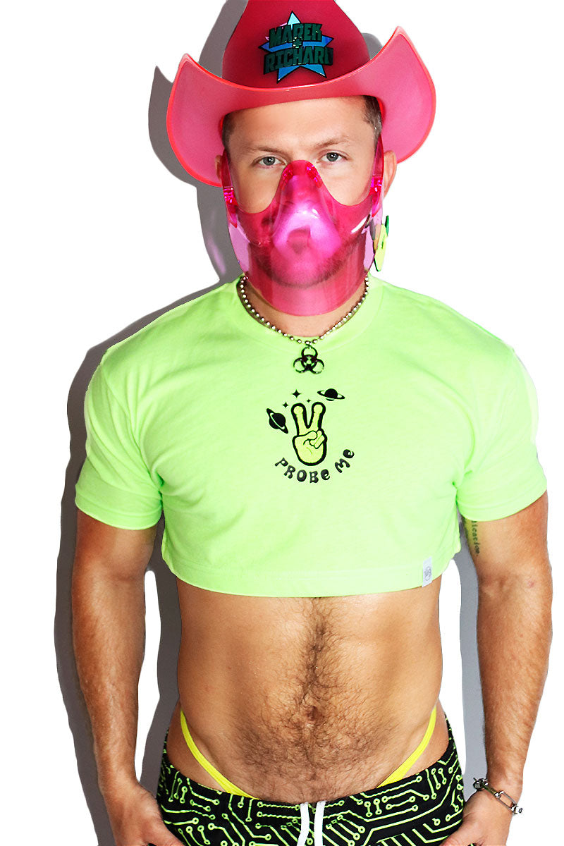 Probe Me Extreme Crop Tee- Neon Green