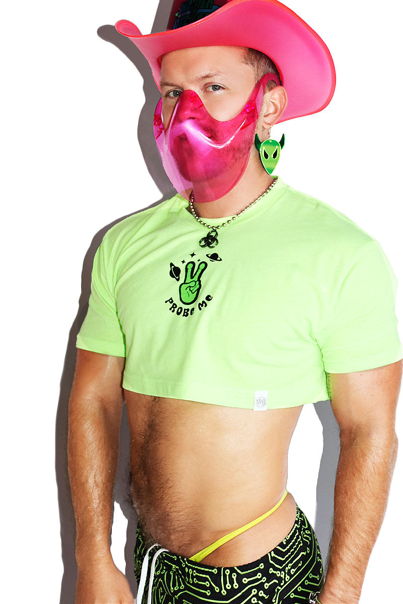 Probe Me Extreme Crop Tee- Neon Green