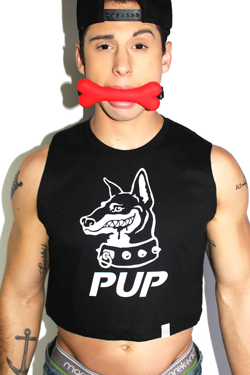 Pup Crop Tank- Black