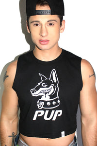 Pup Crop Tank- Black