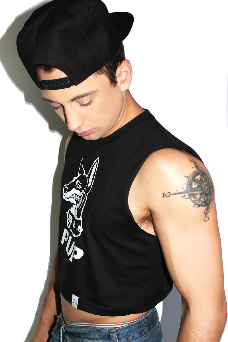 Pup Crop Tank- Black