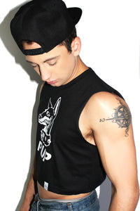 Pup Crop Tank- Black