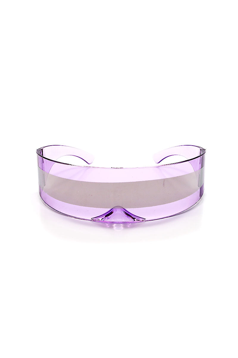 Stripe Clear Mono Sunglasses- Purple