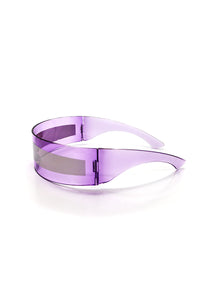 Stripe Clear Mono Sunglasses- Purple