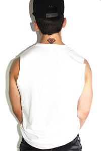 Purse First Sleeveless Tee- White