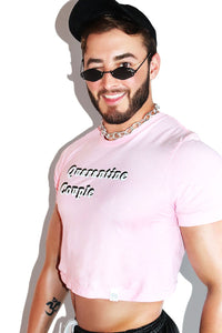 Quarantine Couple Crop Tee- Pink