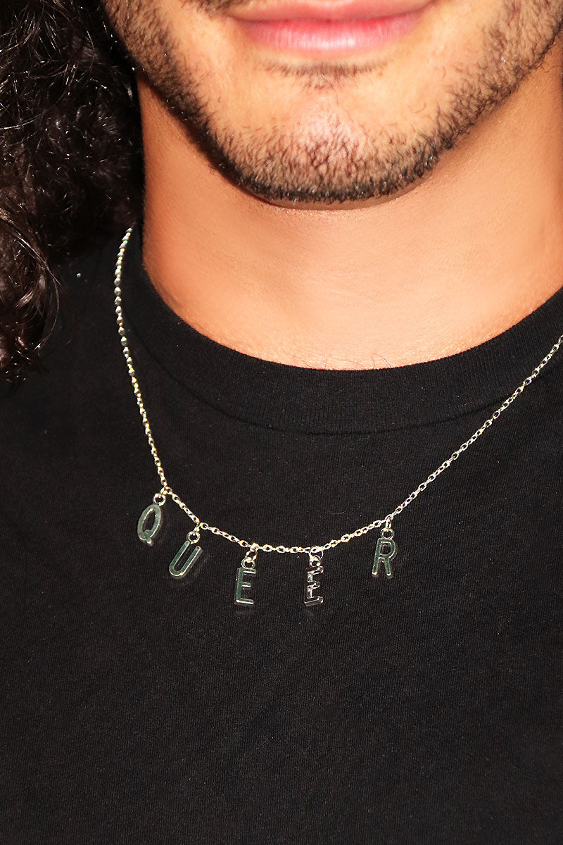 Queer Charm Exist Necklace - Silver