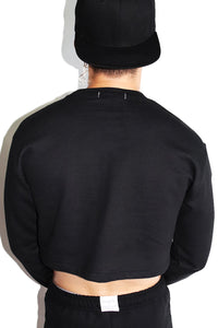 Queer Coven Long Sleeve Crop Sweatshirt-Black