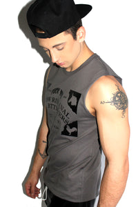 Sexy Spirit Board Sleeveless Tee-Asphalt Grey
