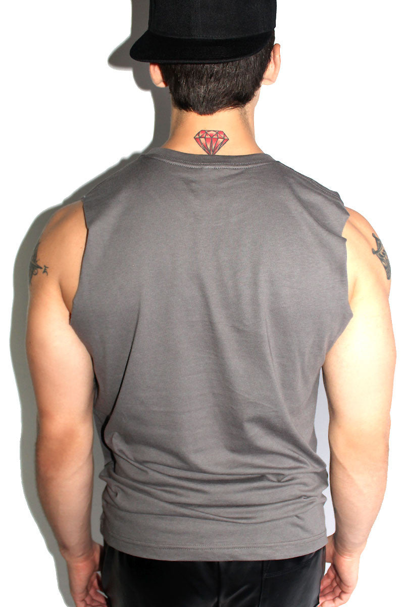 Sexy Spirit Board Sleeveless Tee-Asphalt Grey