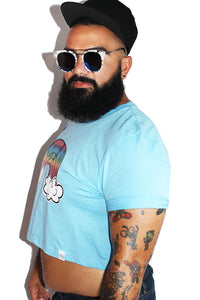PLUS: Over the Rainbow Crop Tee- Sky Blue