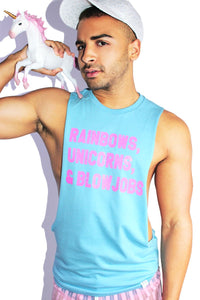 Rainbows, Unicorns, and BJs Shredder-Sky Blue