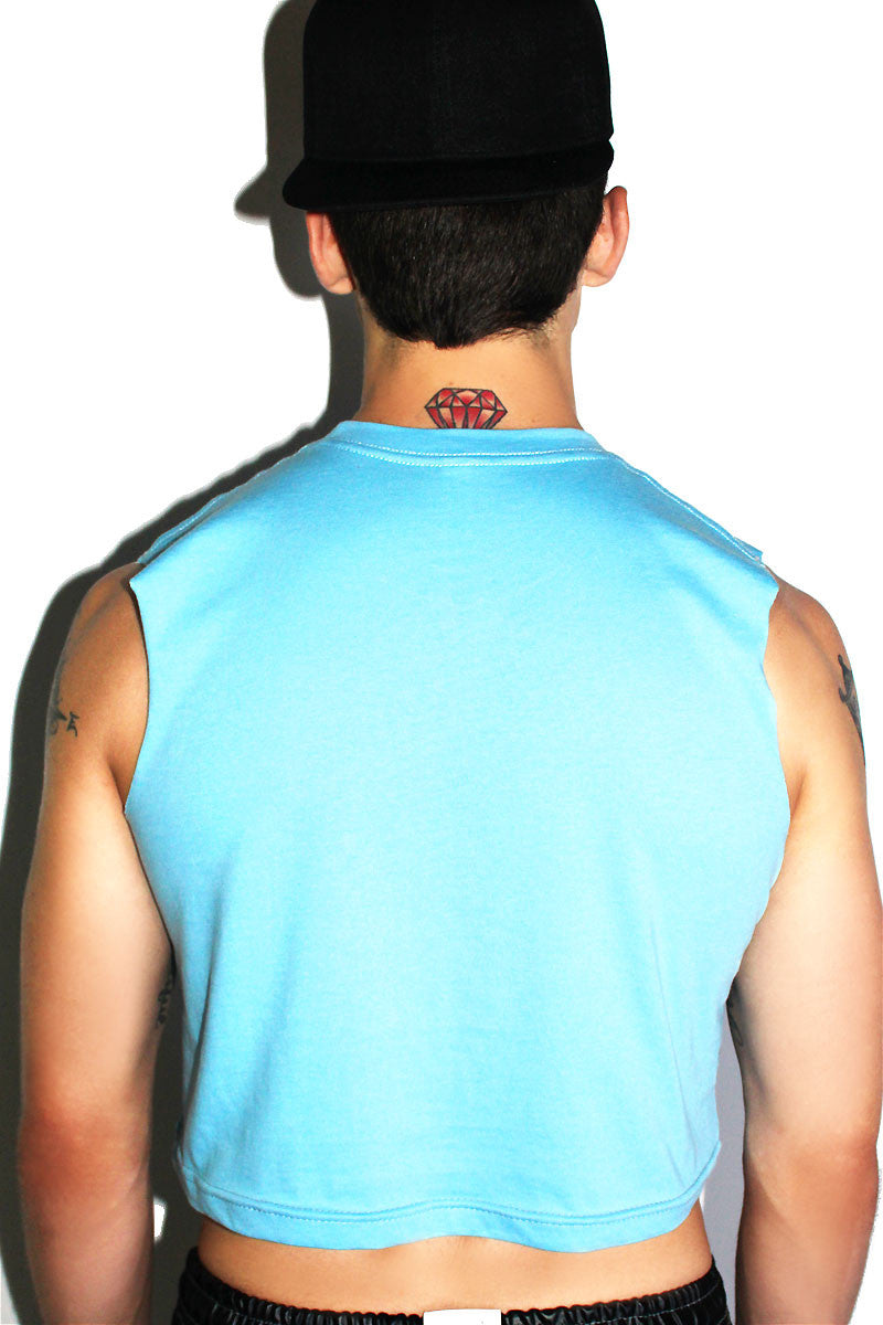 Over the Rainbow Crop Tank- Sky Blue