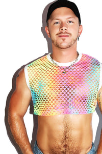 Prism Tye Dye Mesh Extreme Crop Tank- Multi