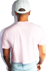 Rainbow Sequin Crop Tee-Pink