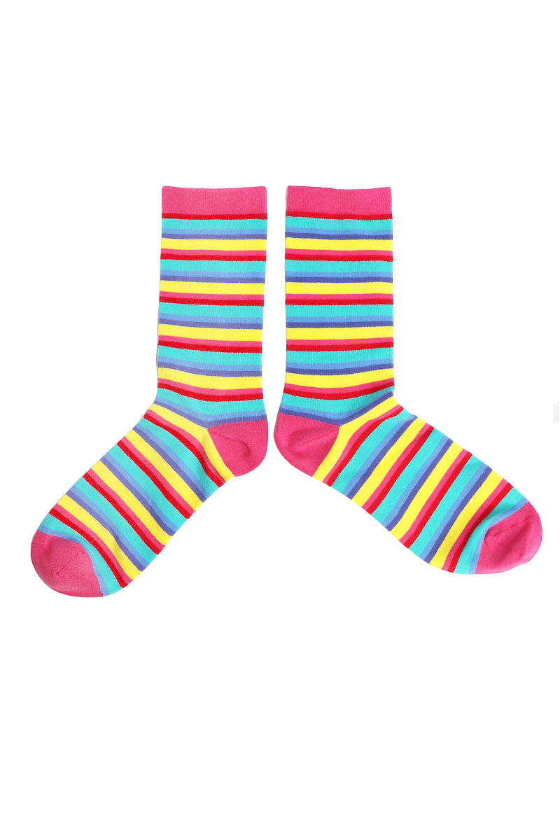 Rainbow Stripe Socks-Multicolor
