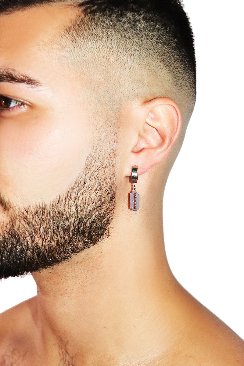 Razor Single Earring- Silver