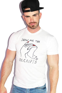 Show Me The Receipts Tee- White