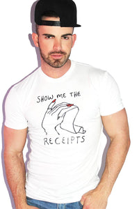 Show Me The Receipts Tee- White