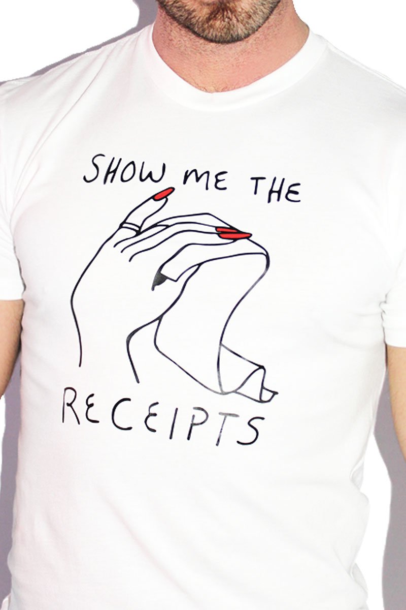 Show Me The Receipts Tee- White
