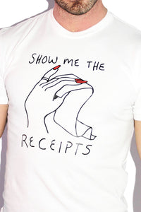 Show Me The Receipts Tee- White