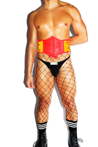 Flames Waist Cincher Belt - Red