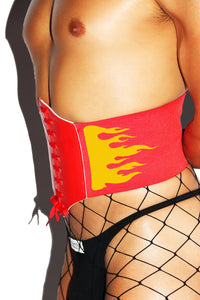 Flames Waist Cincher Belt - Red