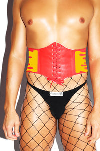 Flames Waist Cincher Belt - Red