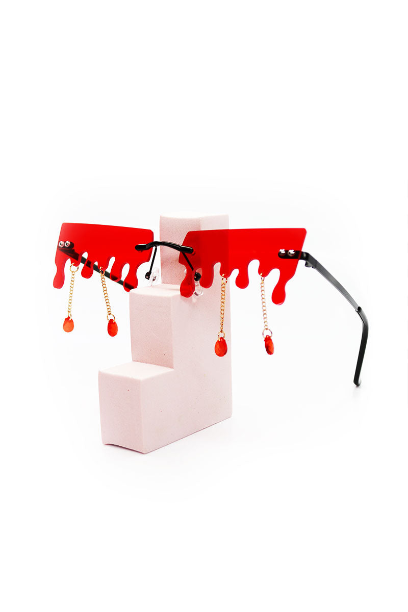 Dripping Blood Acrylic Sunglasses- Red