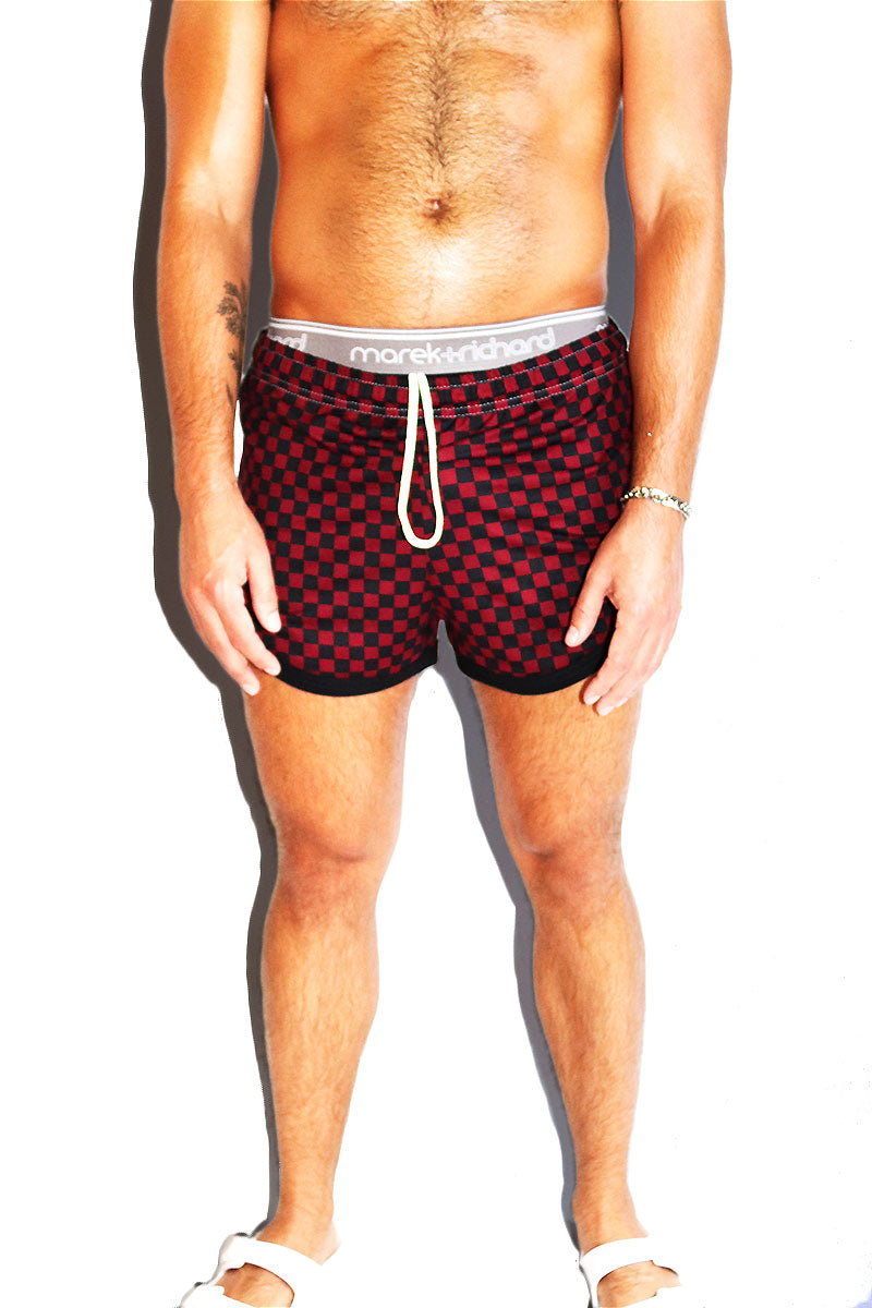 Checkered running shorts online