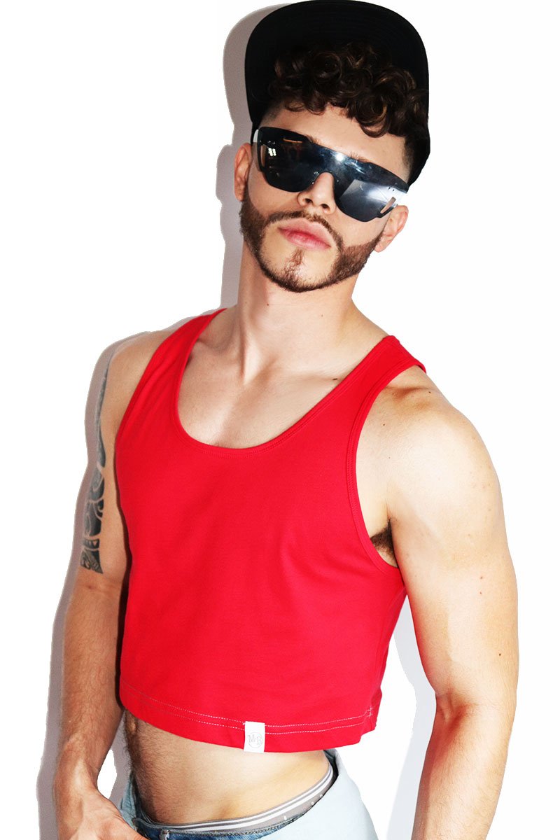Core Crop Racerback Tank-Red