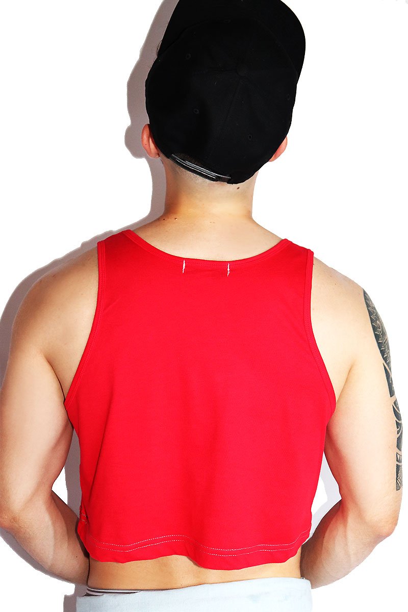 Core Crop Racerback Tank-Red