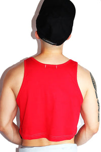 Core Crop Racerback Tank-Red