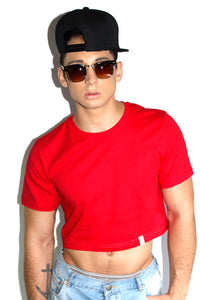 Core Crop Tee-Red