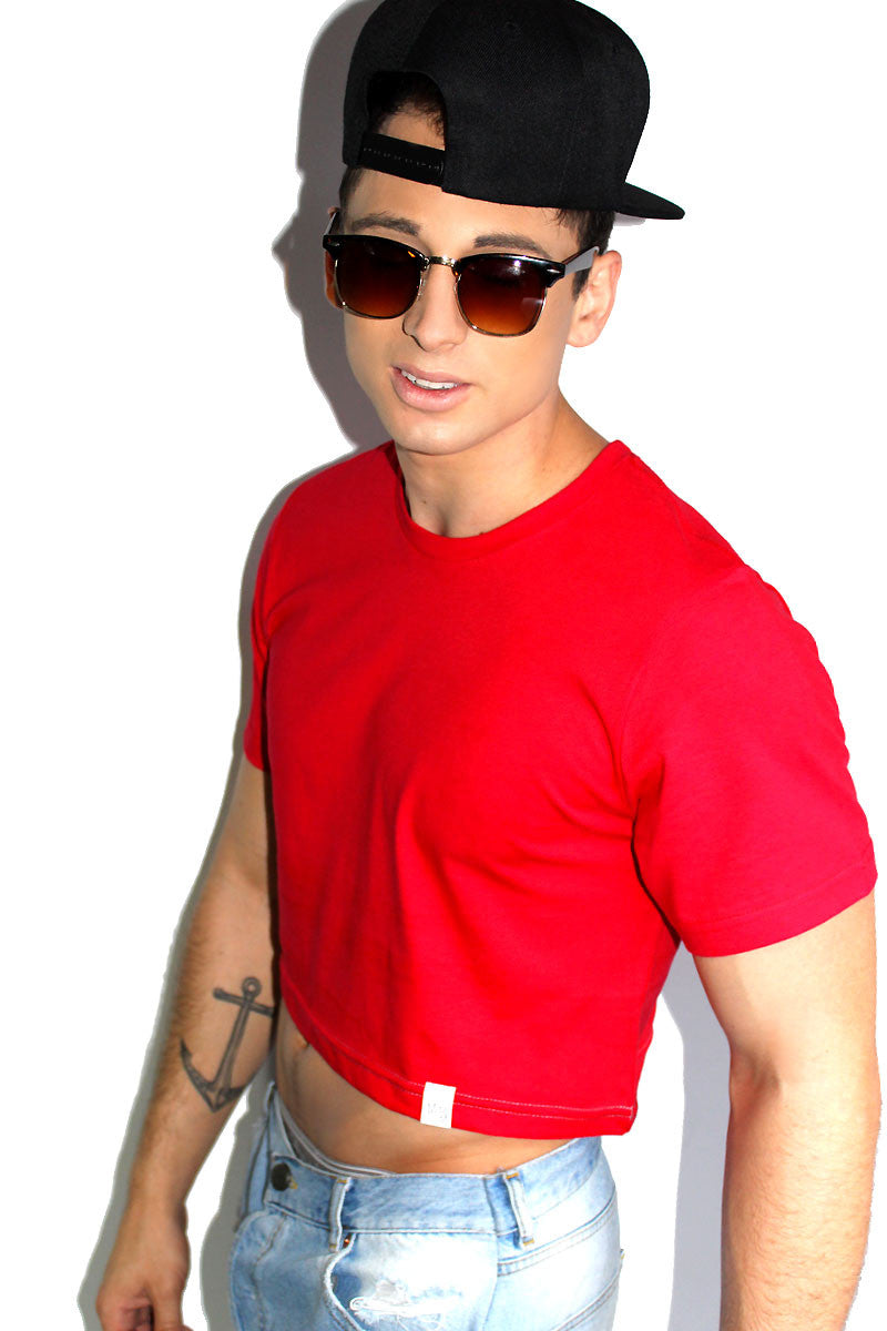 Core Crop Tee-Red
