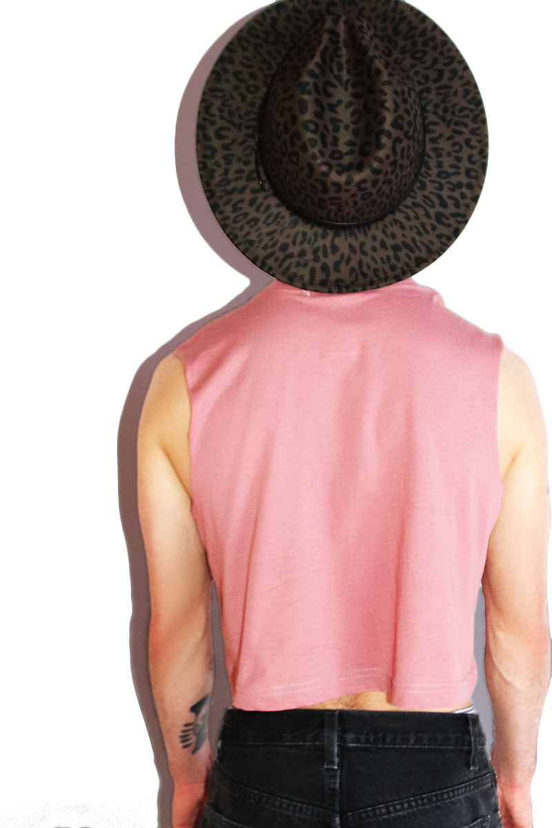 Diamond Cutout Crop Tank- Mauve
