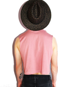 Diamond Cutout Crop Tank- Mauve