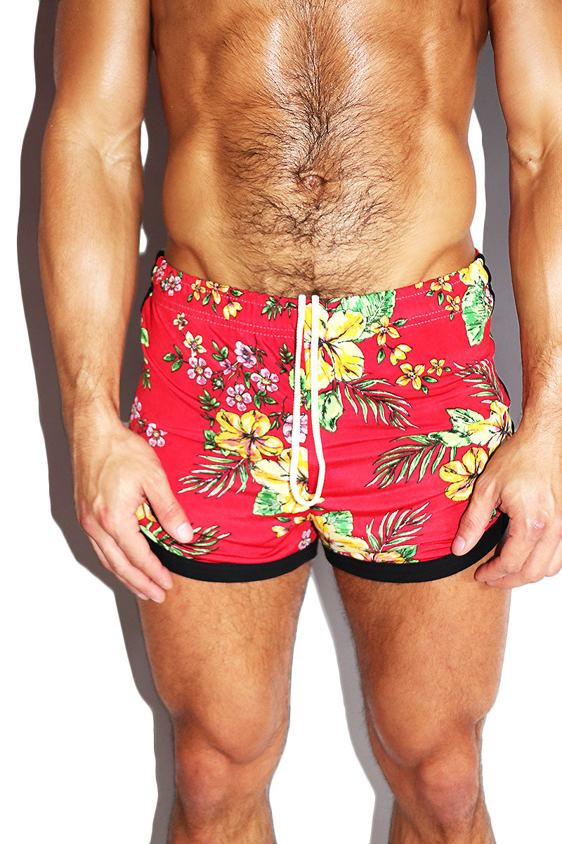 Floral running hot sale shorts