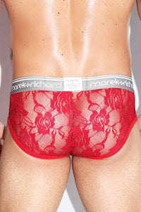 Rose Bordello Lace Brief- Red